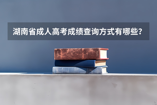 湖南省成人高考成绩查询方式有哪些?