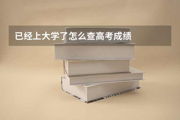 已经上大学了怎么查高考成绩