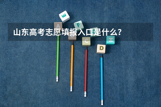 山东高考志愿填报入口是什么？