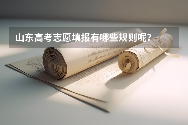 山东高考志愿填报有哪些规则呢？