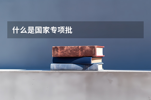 什么是国家专项批