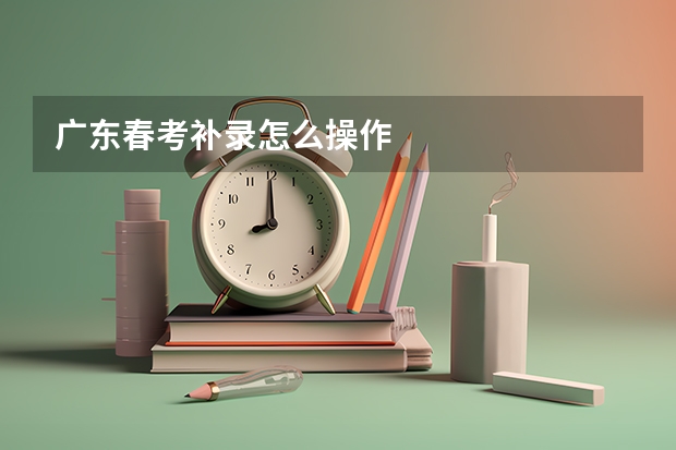 广东春考补录怎么操作