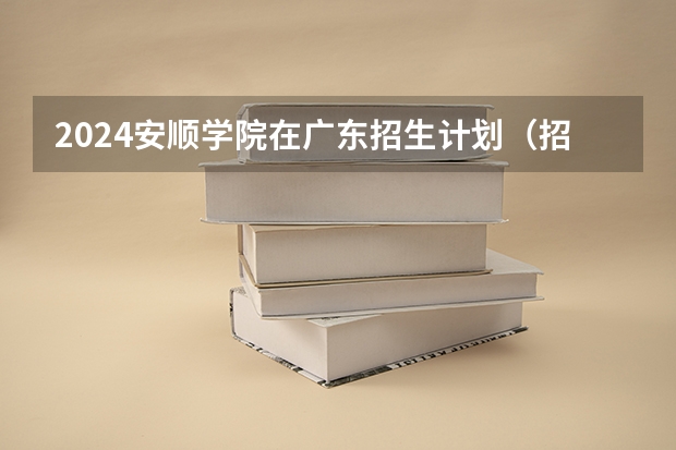 2024安顺学院在广东招生计划（招生人数）