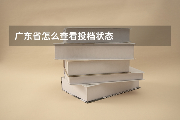 广东省怎么查看投档状态