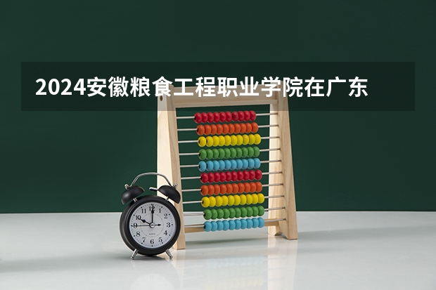2024安徽粮食工程职业学院在广东招生计划（招生人数）