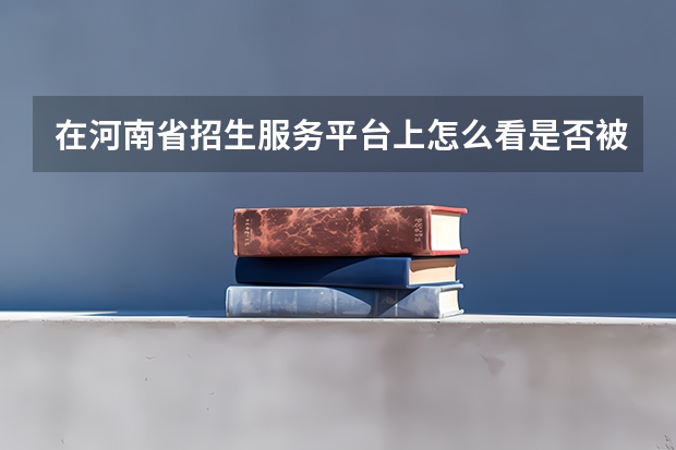 在河南省招生服务平台上怎么看是否被录取