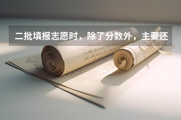 二批填报志愿时,除了分数外,主要还看什么?超本科线的分值还是投档名次?