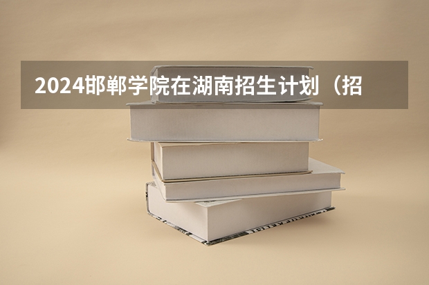 2024邯郸学院在湖南招生计划（招生人数）