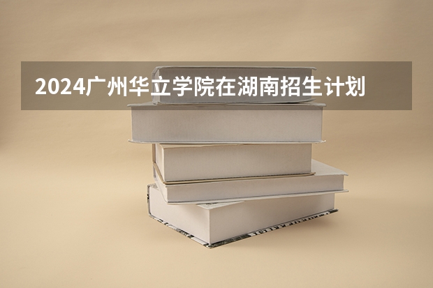 2024广州华立学院在湖南招生计划（招生人数）