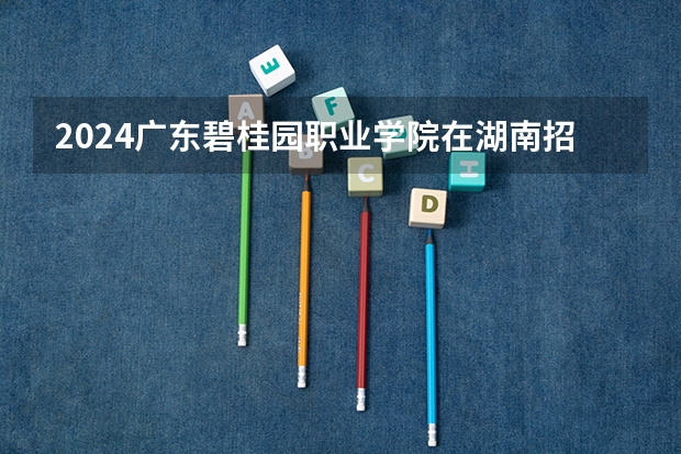 2024广东碧桂园职业学院在湖南招生计划（招生人数）