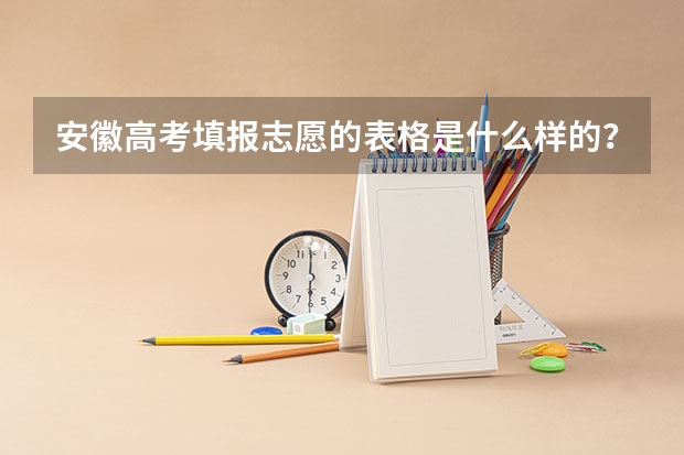 安徽高考填报志愿的表格是什么样的？能发张图片吗