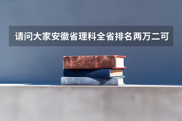 请问大家安徽省理科全省排名两万二可以上哪些大学?