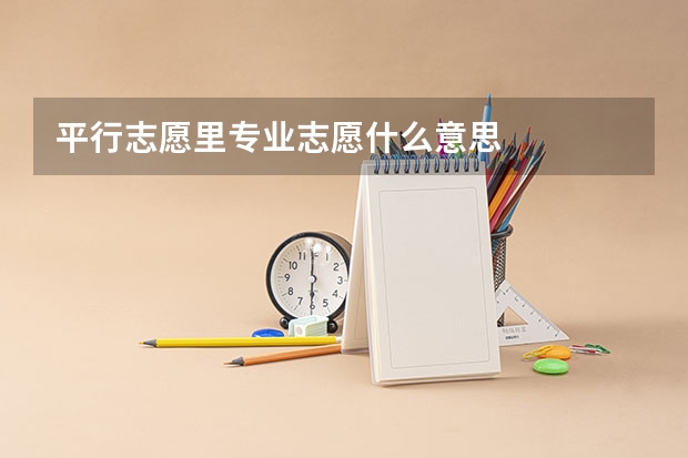 平行志愿里专业志愿什么意思