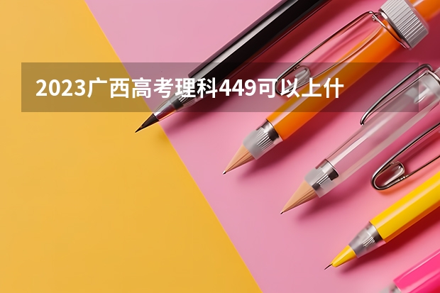 2023广西高考理科449可以上什么大学