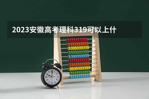2023安徽高考理科319可以上什么大学