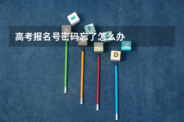 高考报名号密码忘了怎么办