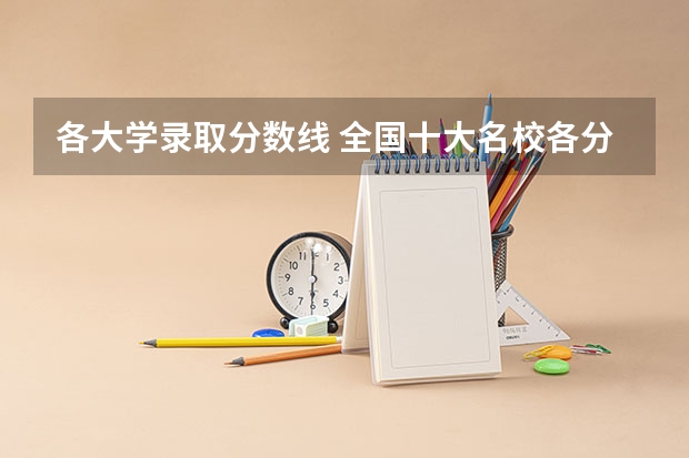 各大学录取分数线 全国十大名校各分数录取线