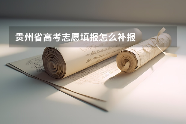 贵州省高考志愿填报怎么补报