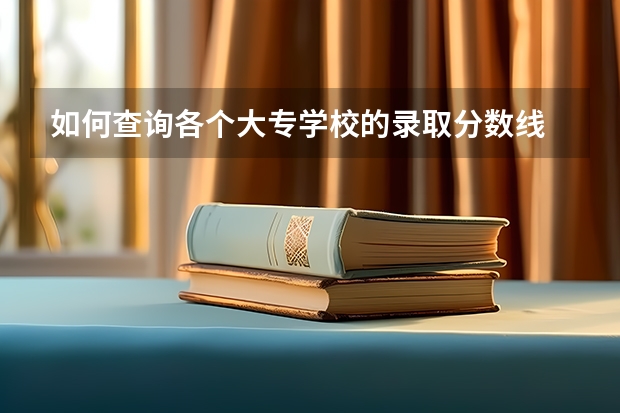 如何查询各个大专学校的录取分数线