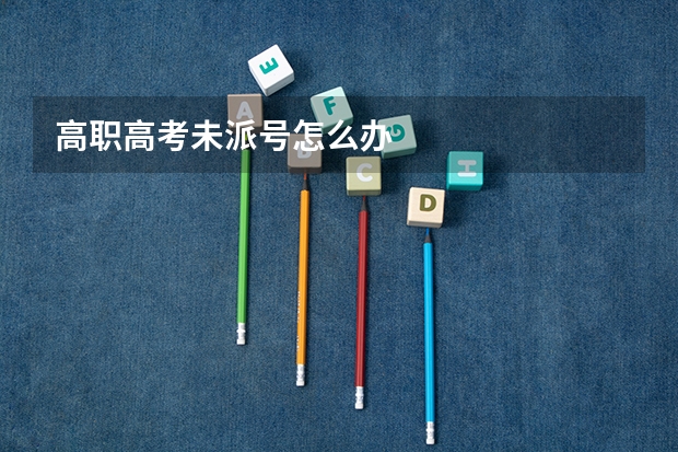 高职高考未派号怎么办