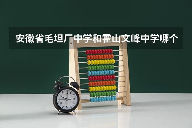 安徽省毛坦厂中学和霍山文峰中学哪个复读好一点升学率高一点
