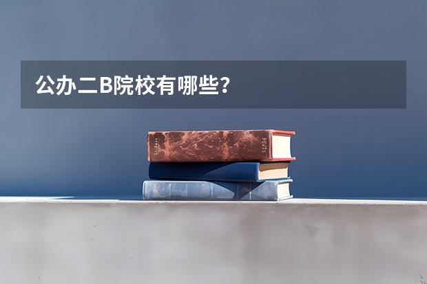 公办二B院校有哪些?
