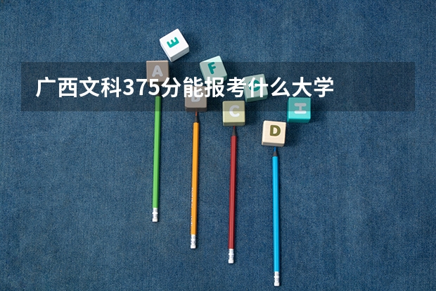 广西文科375分能报考什么大学