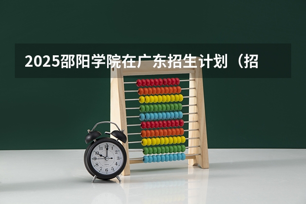 2025邵阳学院在广东招生计划（招生人数）