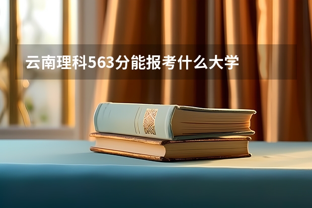 云南理科563分能报考什么大学