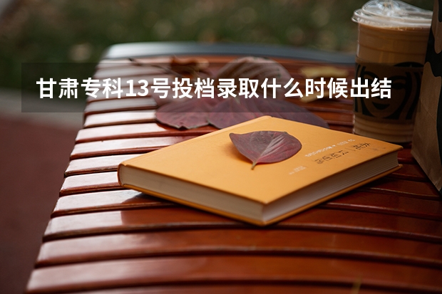 甘肃专科13号投档录取什么时候出结果啊