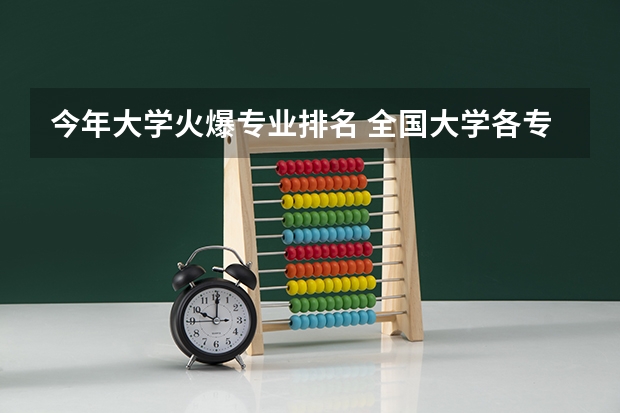 今年大学火爆专业排名 全国大学各专业排名一览表最新